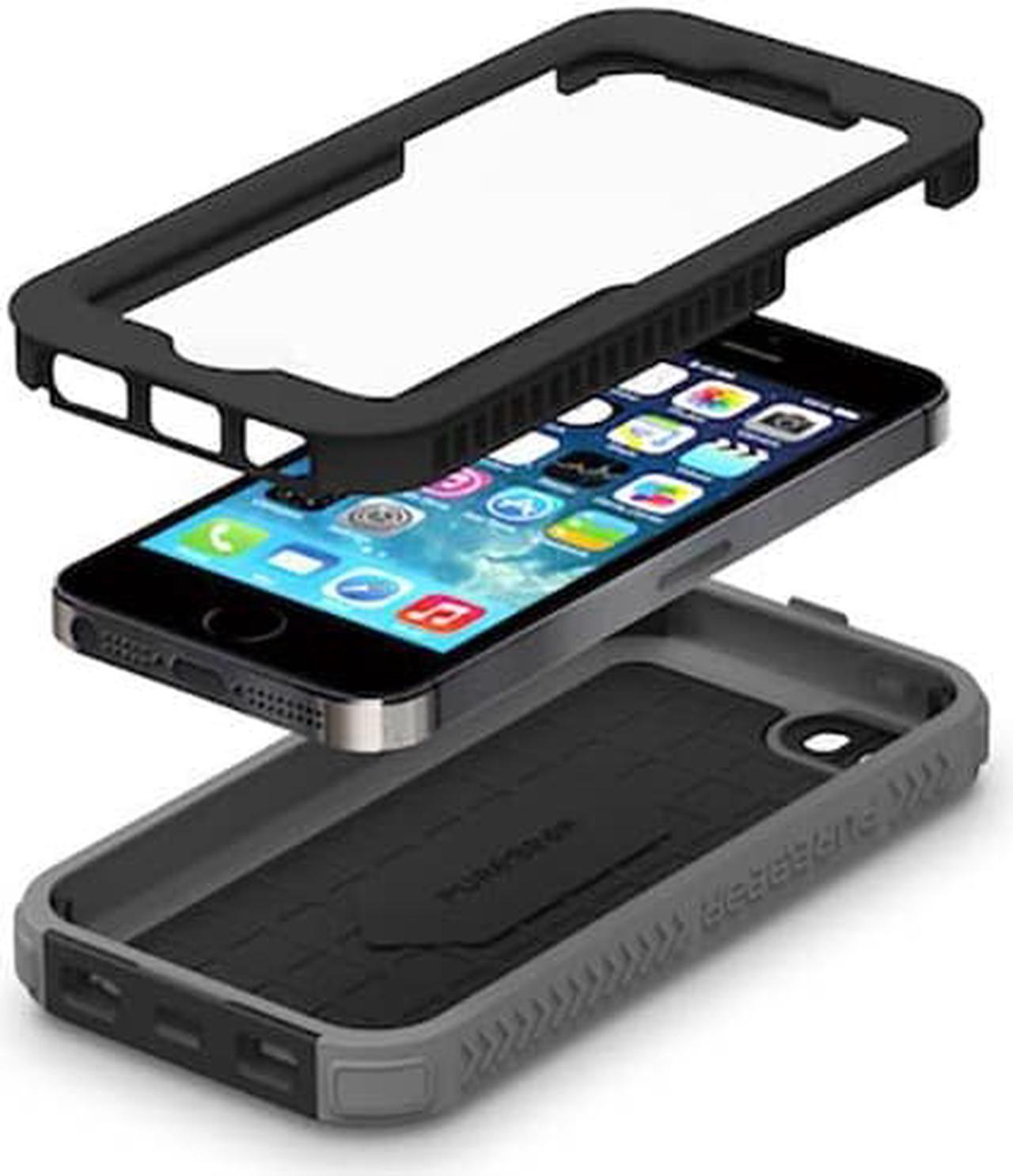 Alt view image 9 of 10 - PUREGEAR BLACK/GRAY DUALTEK-XT CASE BUILT-IN SCREEN PROTECTOR FOR iPHONE 5 5s