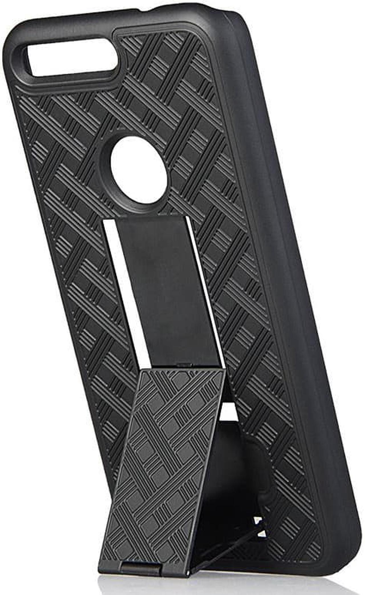 Alt view image 5 of 6 - BLACK RUBBERIZED KICKSTAND CASE COVER + BELT CLIP HOLSTER STAND FOR GOOGLE PIXEL