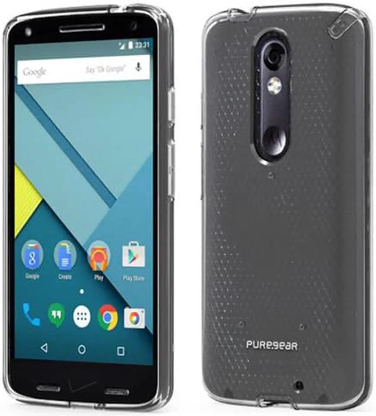 Main image of PUREGEAR SLIM SHELL CLEAR CASE COVER FOR VERIZON MOTOROLA DROID TURBO 2 XT1585