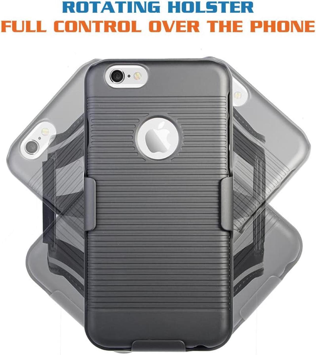 Alt view image 3 of 7 - BLACK CASE COVER + ARMBAND STRAP COMBO ROTATING/REFLECTIVE FOR iPHONE 6 6s