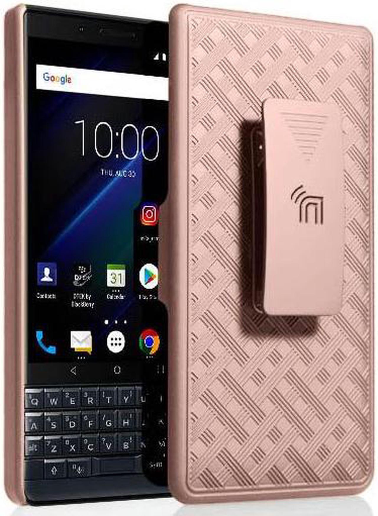 Alt view image 2 of 7 - Rose Gold Pink Case Kickstand Cover Belt Clip Holster for BlackBerry Key2 LE