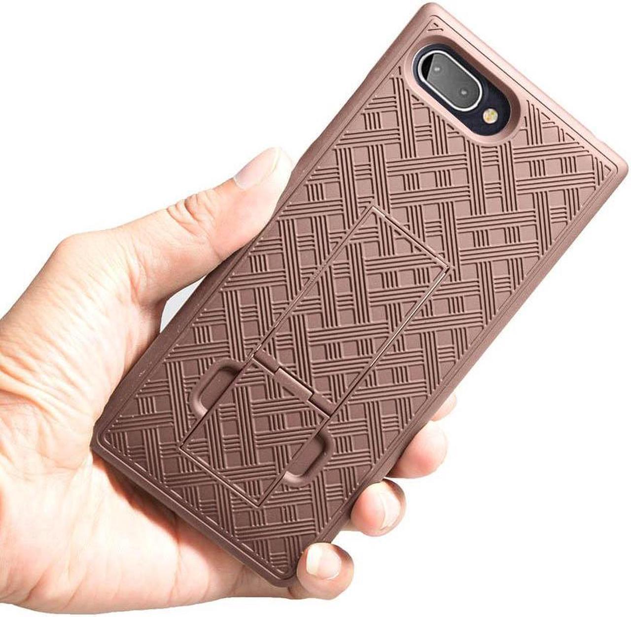 Alt view image 5 of 7 - Rose Gold Pink Case Kickstand Cover Belt Clip Holster for BlackBerry Key2 LE