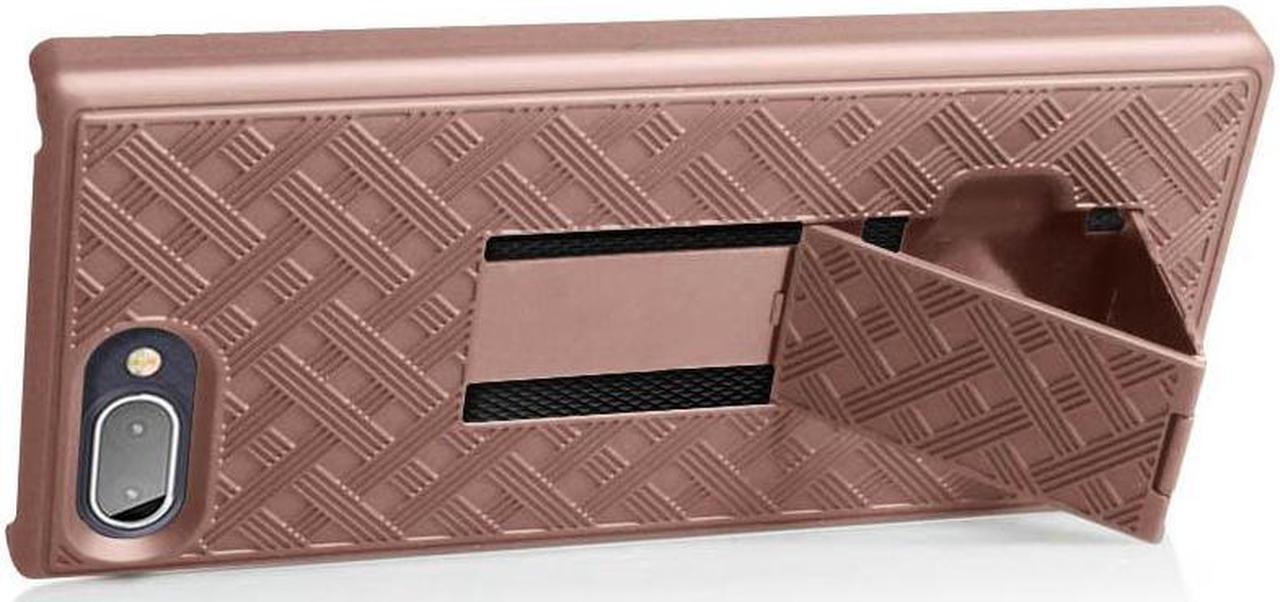 Alt view image 4 of 7 - Rose Gold Pink Case Kickstand Cover Belt Clip Holster for BlackBerry Key2 LE