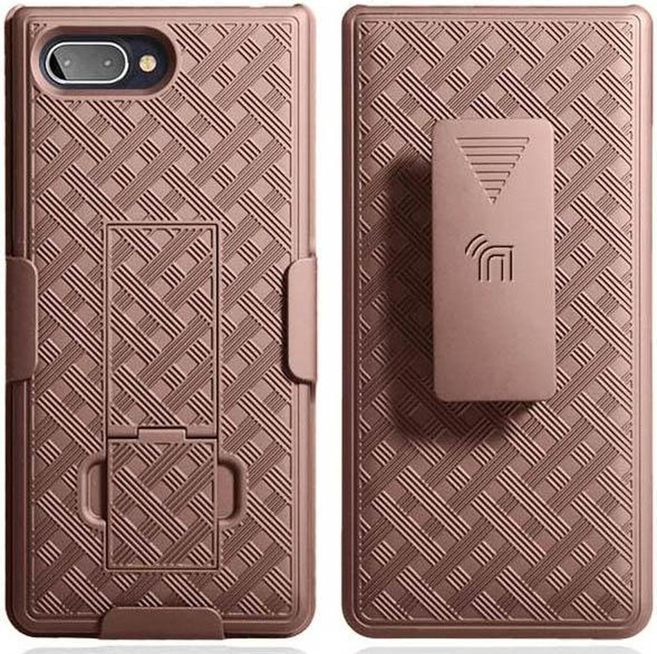 Alt view image 3 of 7 - Rose Gold Pink Case Kickstand Cover Belt Clip Holster for BlackBerry Key2 LE