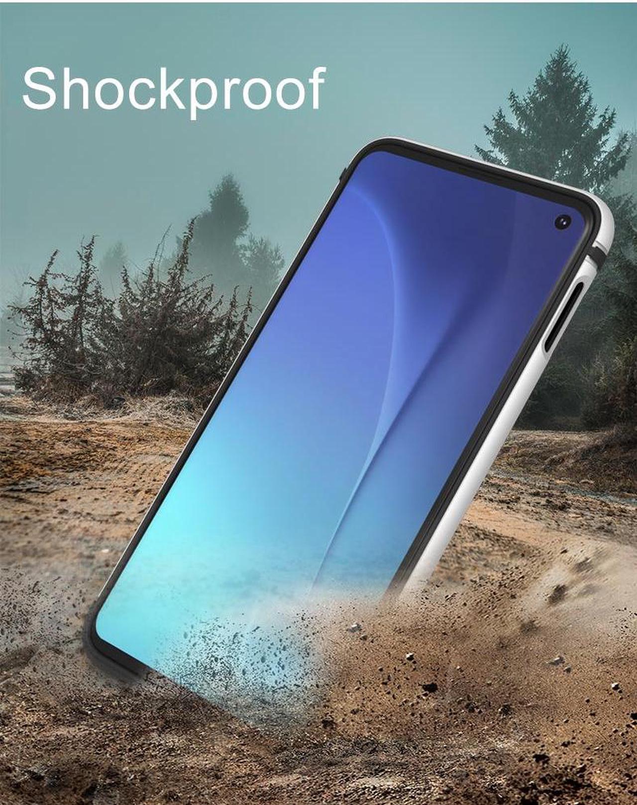 Alt view image 6 of 7 - Silicone Case Soft Bumper PC Hybrid Shockproof Shadow Series Case for Samsung Galaxy S10 Life (Red)