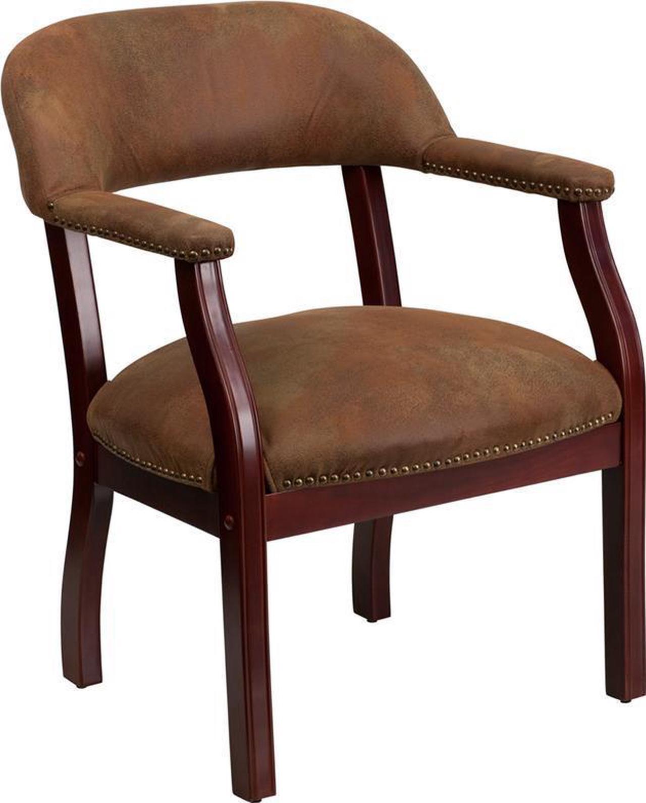 Alt view image 8 of 20 - Flash Furniture B-Z105-BRN-GG Bomber Jacket Brown Luxurious Conference Chair