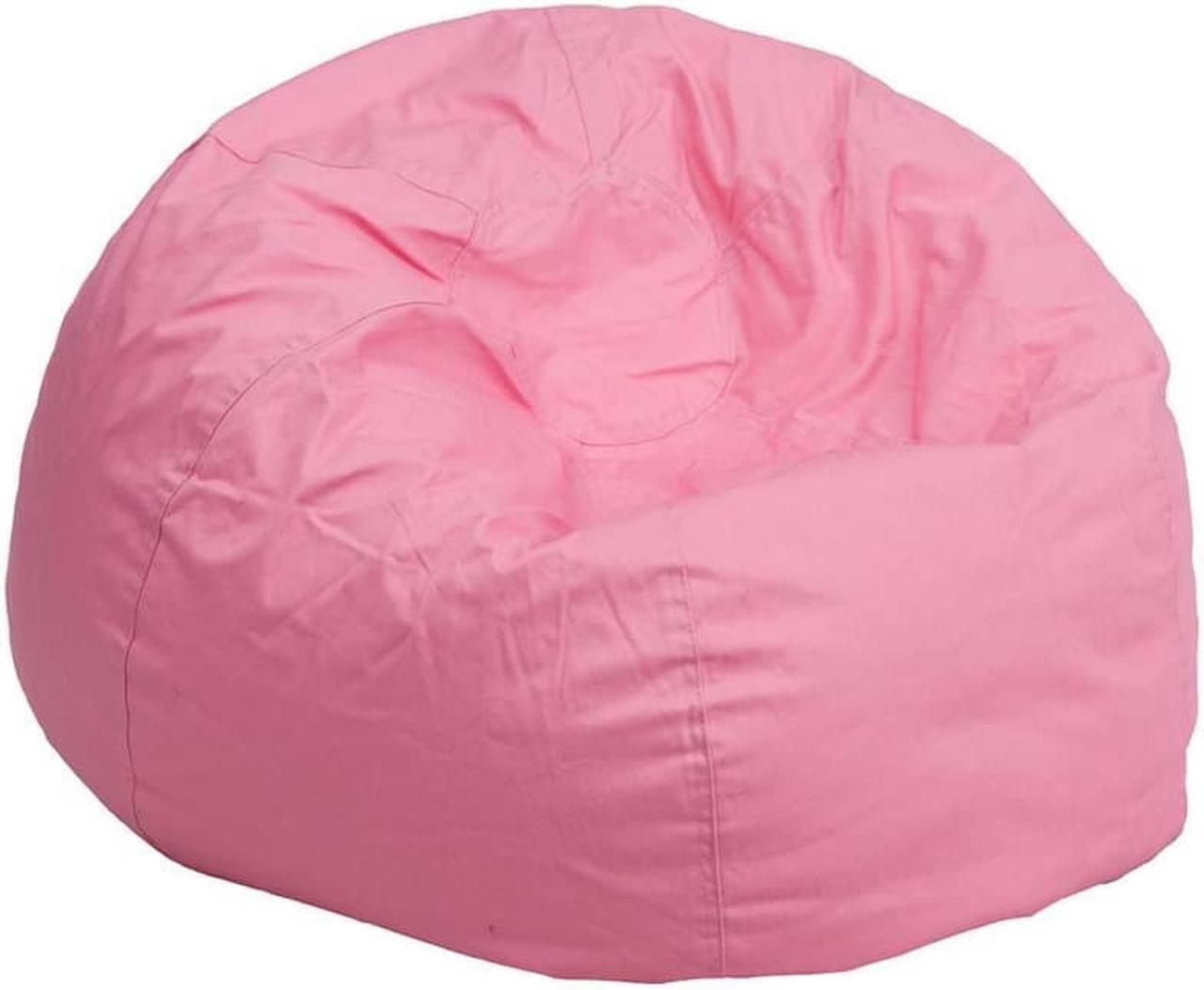 Alt view image 2 of 12 - Oversized Solid Light Pink Bean Bag Chair for Kids and Adults