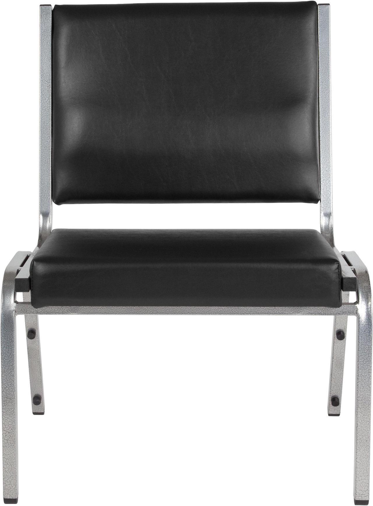 Alt view image 20 of 20 - Flash Furniture HERCULES Series 1500 lb. Rated Antimicrobial Vinyl Bariatric Chair with Silver Vein Frame, Black