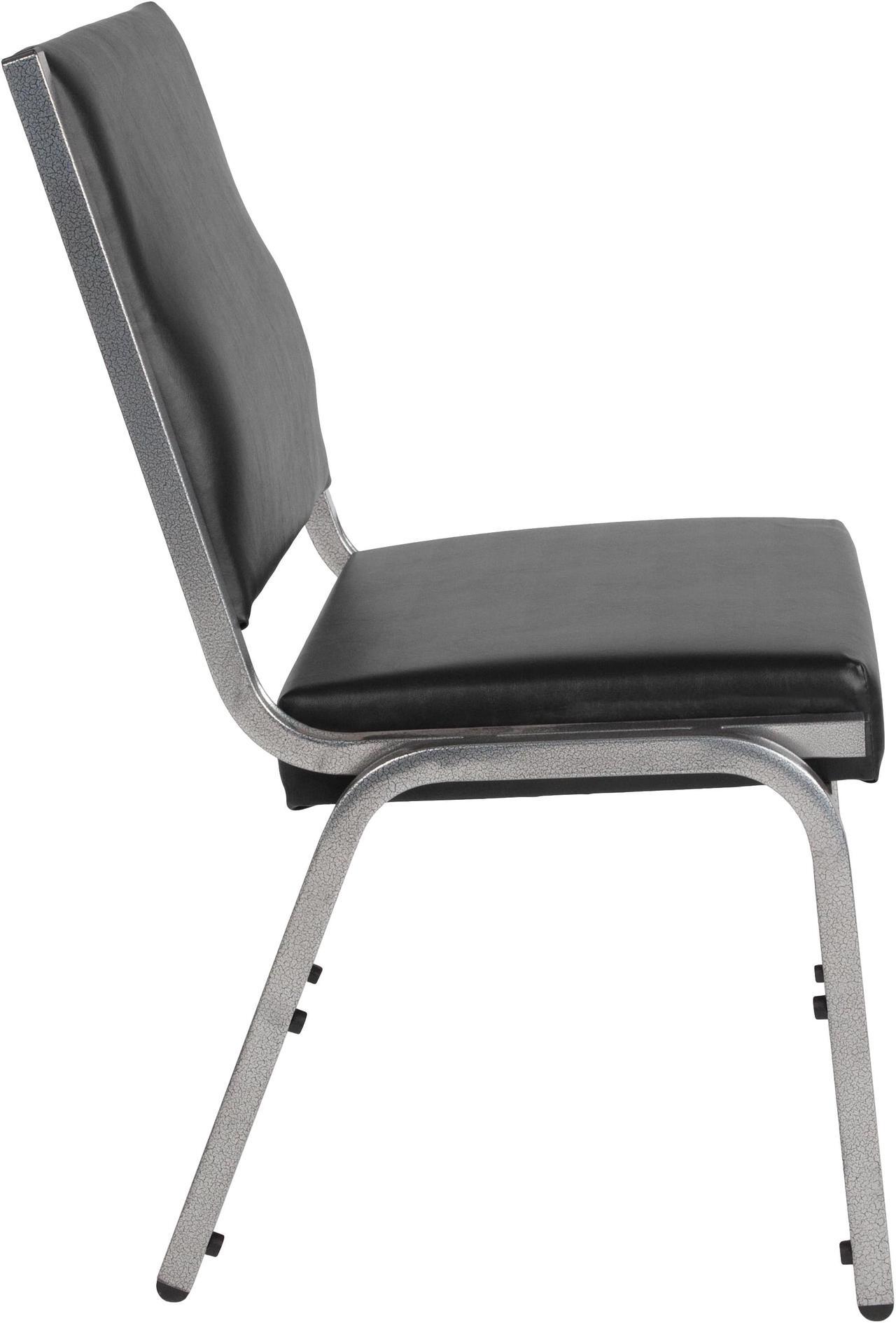 Alt view image 2 of 20 - Flash Furniture HERCULES Series 1500 lb. Rated Antimicrobial Vinyl Bariatric Chair with Silver Vein Frame, Black