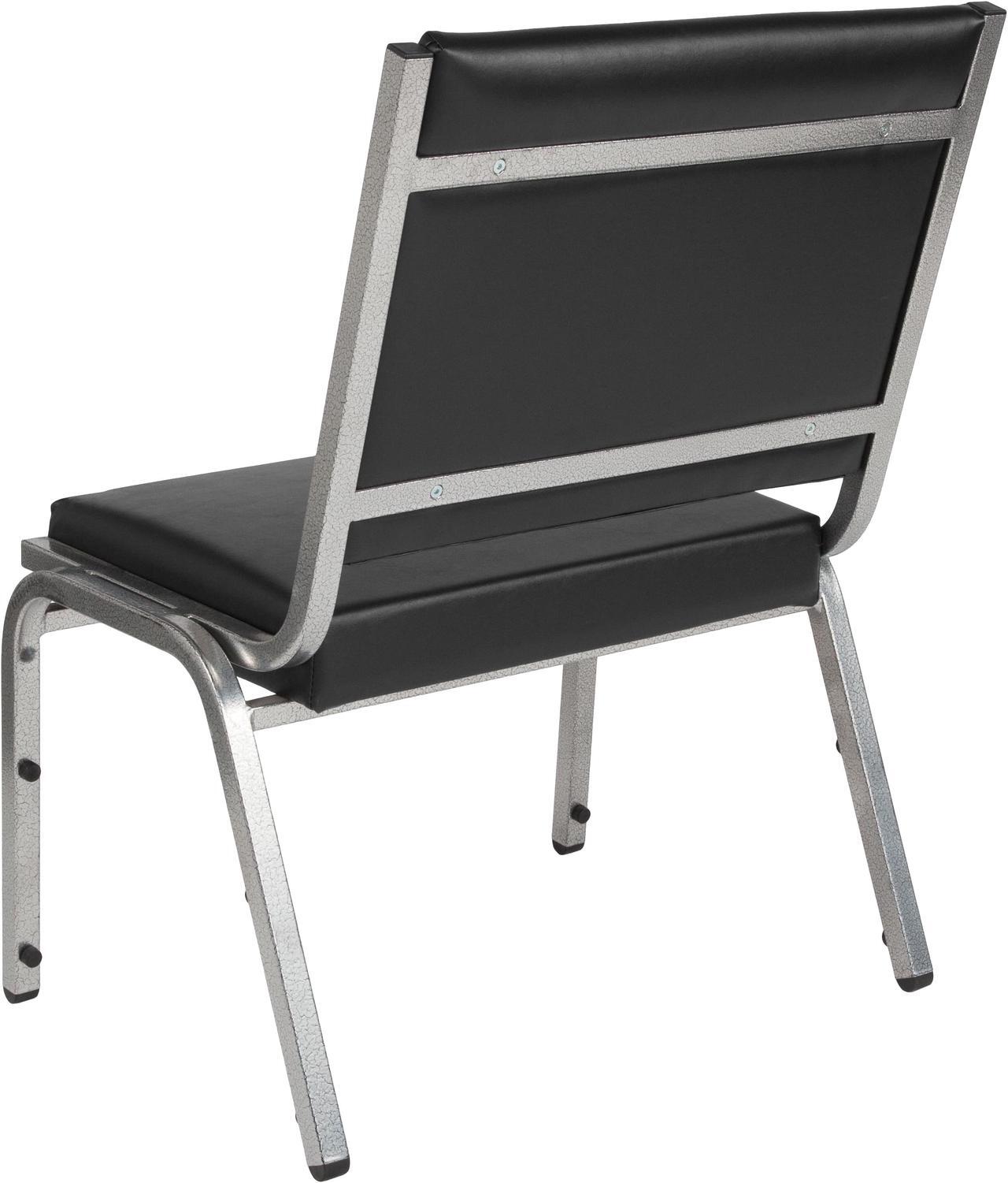 Alt view image 3 of 20 - Flash Furniture HERCULES Series 1500 lb. Rated Antimicrobial Vinyl Bariatric Chair with Silver Vein Frame, Black