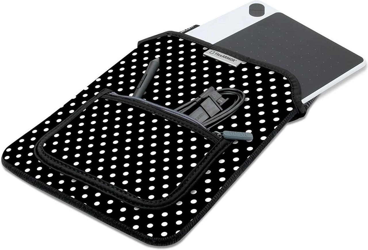 Main image of USA Gear Neoprene Protective Sleeve Case for Wacom Drawing Pen Pads and 10" Tablets w/Zipper Pocket & Carrying Handle – Fits Intuos Draw, Art, Photo, 3D, Comic, Bamboo, Pen and Touch (Polka Dot)