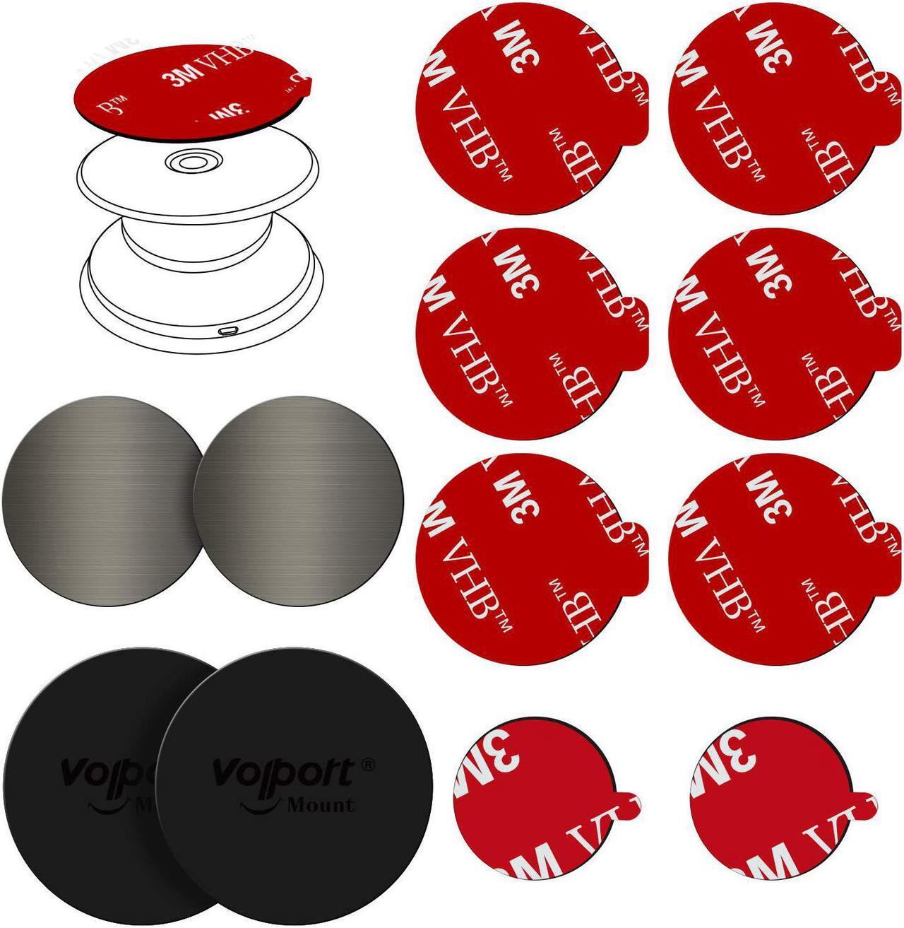 Main image of Sticky Adhesive Compatible with Pop Socket, VOLPORT 3M VHB Double Sided Tape Sticker Pads Compatible Pop-Socket with Round Magic Metal Plate Replacement Kit for Magnetic Phone Car Mount Magnet Holder
