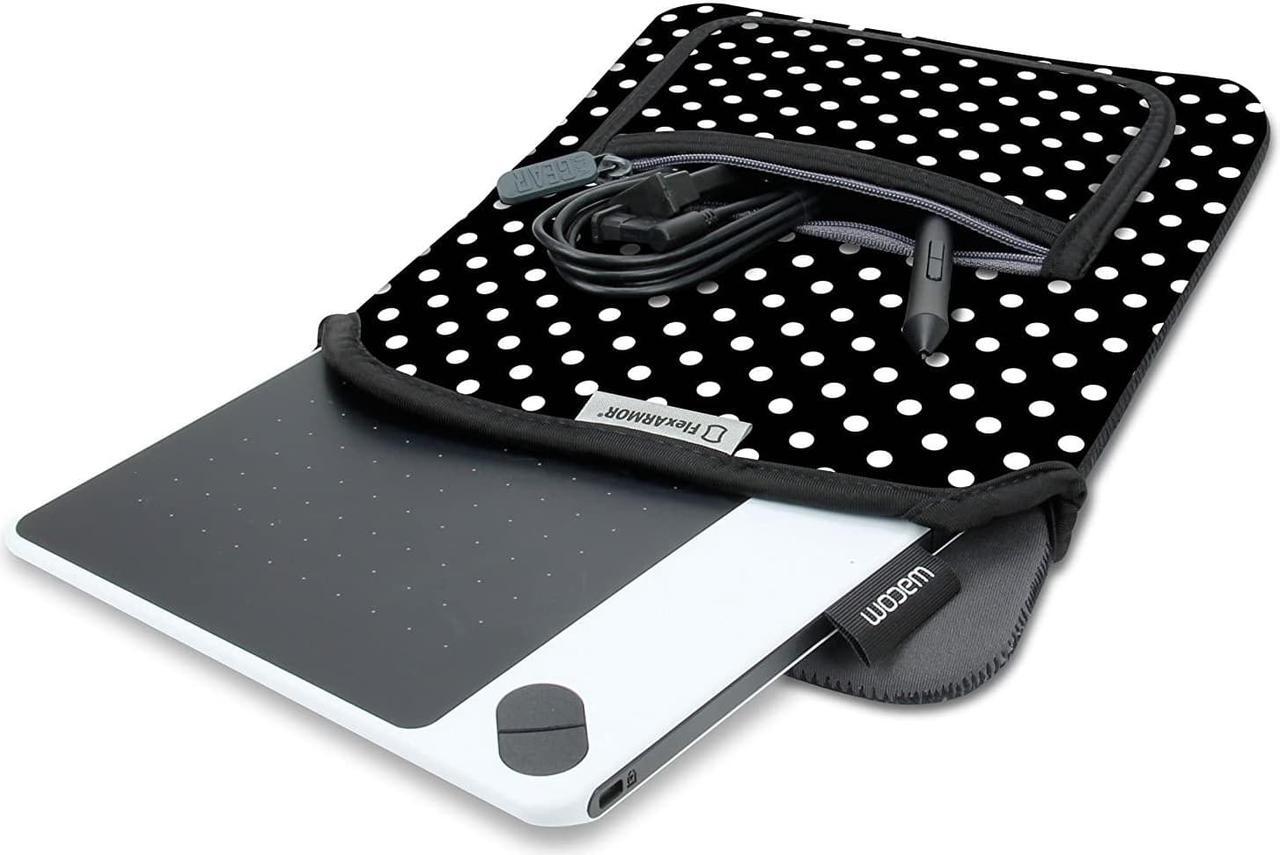 Alt view image 3 of 7 - USA Gear Neoprene Protective Sleeve Case for Wacom Drawing Pen Pads and 10" Tablets w/Zipper Pocket & Carrying Handle – Fits Intuos Draw, Art, Photo, 3D, Comic, Bamboo, Pen and Touch (Polka Dot)