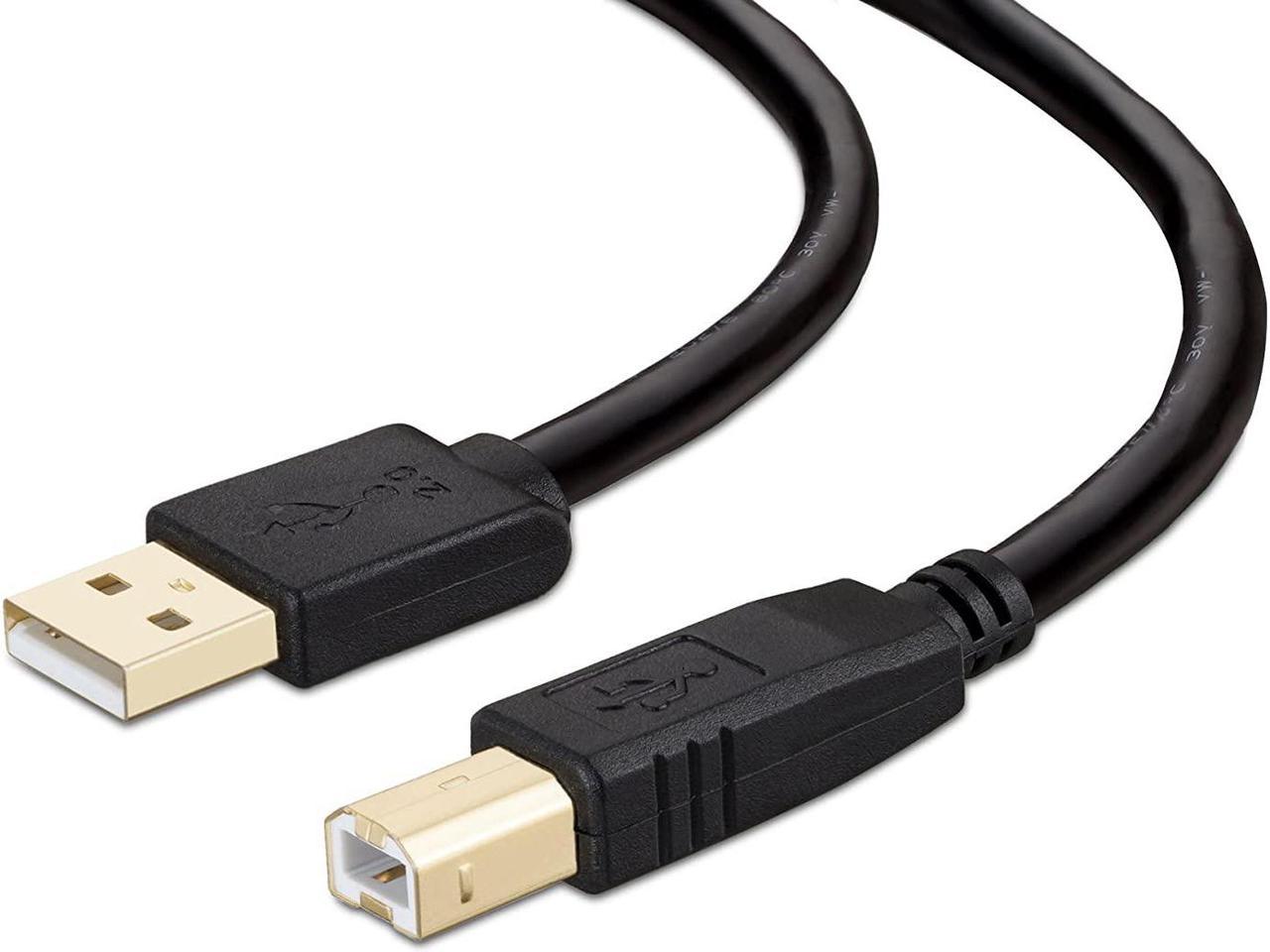 Printer Cable 5 feet NC XQIN Gold-Plated USB Printer Cable Cord Type A-Male to B-Male Printer USB Cable for Printer/Scanner