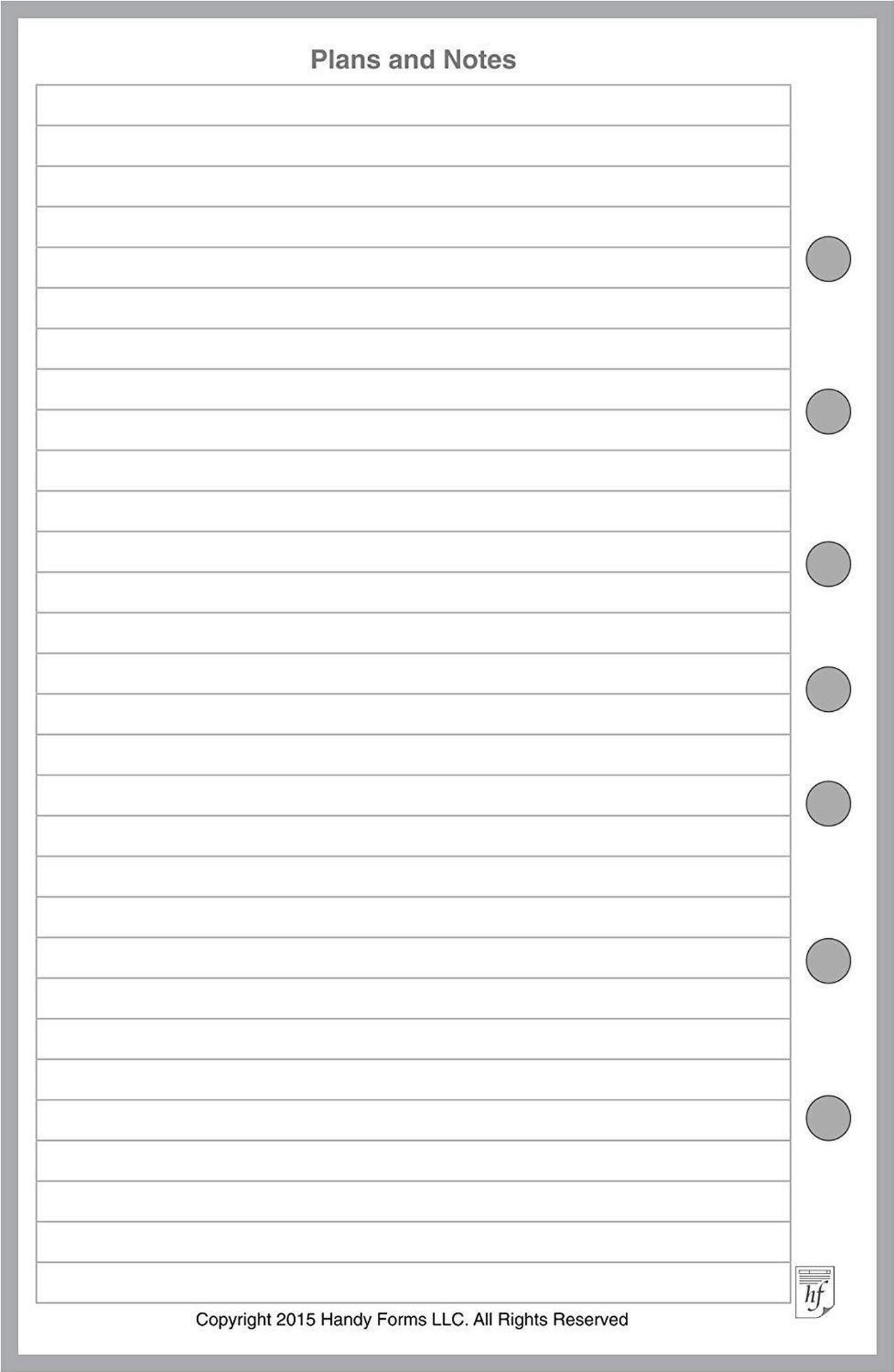 Alt view image 2 of 2 - Classic Size Daily Task Planner Insert, Sized and Punched for Franklin Covey Classic Notebook (5.5" x 8.5")