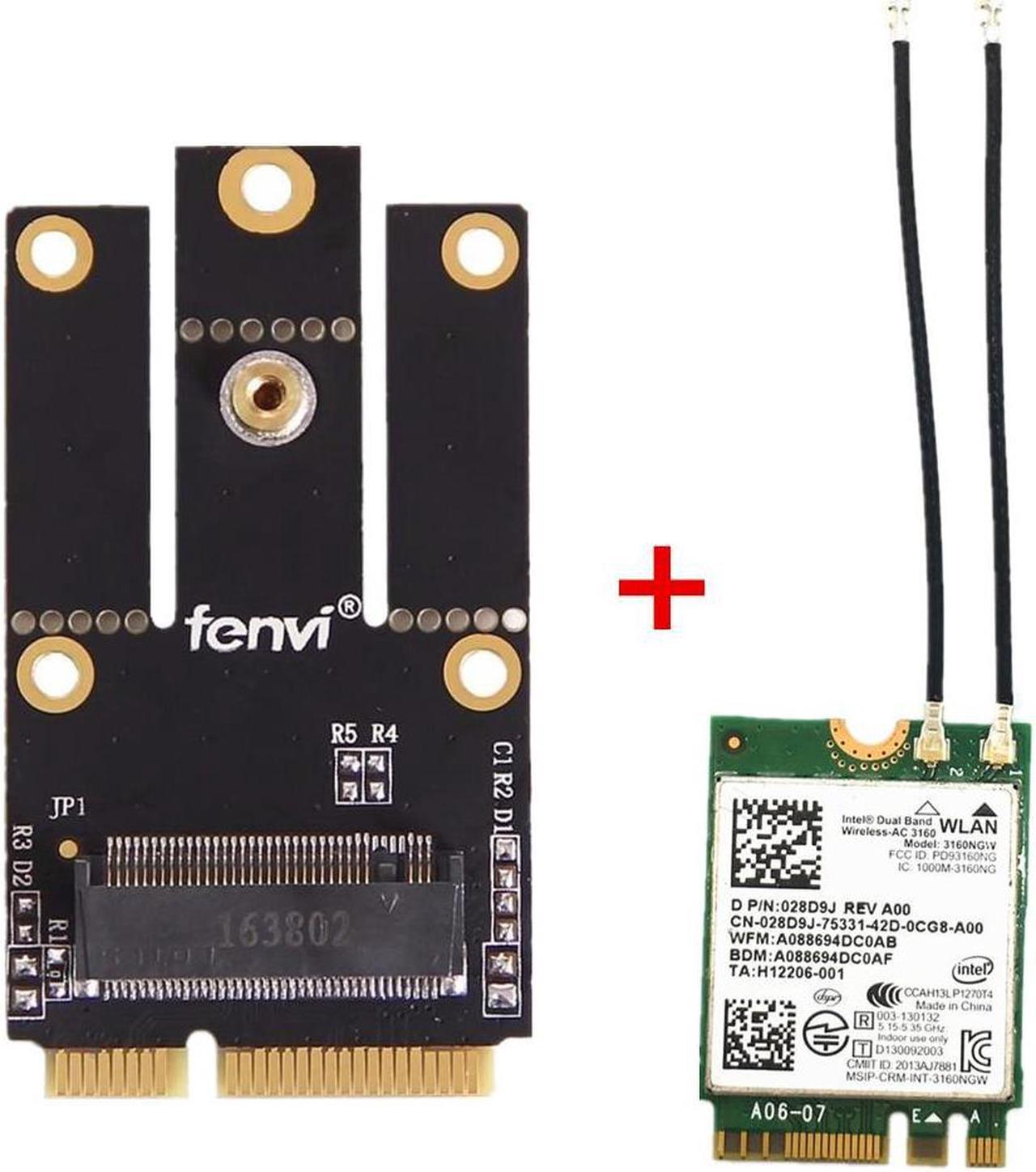 Main image of M.2(NGFF) WIFI WLAN Card Module to Mini PCI-E Express Adapter Converter& IPEX MHF4 to IPEX U.FL Antennas set