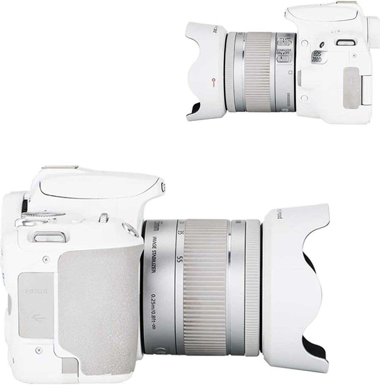 Alt view image 5 of 7 - 18-55mm Lens Hood Shade for Canon EF-S 18-55mm f/3.5-5.6 is STM & EF-S 18-55mm f/4-5.6 is STM Lens Replaces Canon EW-63C Hood for T8i T7i T6i T5i SL3 SL2 SL1 90D 80D 77D 70D Reversible Design -White