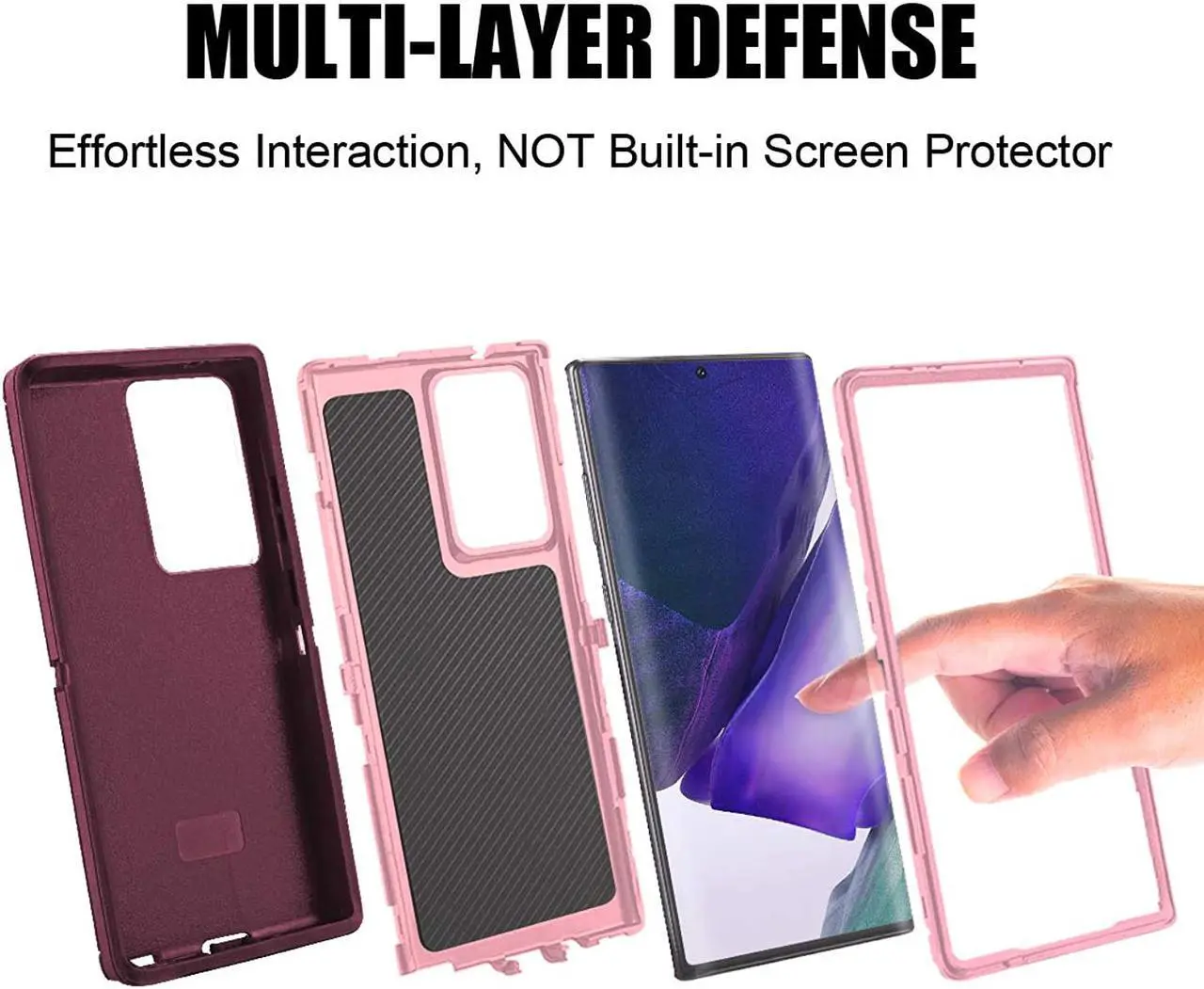 Alt view image 4 of 7 - AICase for Galaxy Note 20 Ultra Case, Drop Protection Full Body Rugged Heavy Duty Case, Shockproof/Drop/Dust Proof 3-Layer Protective Durable Cover for Samsung Galaxy Note20 Ultra 5G