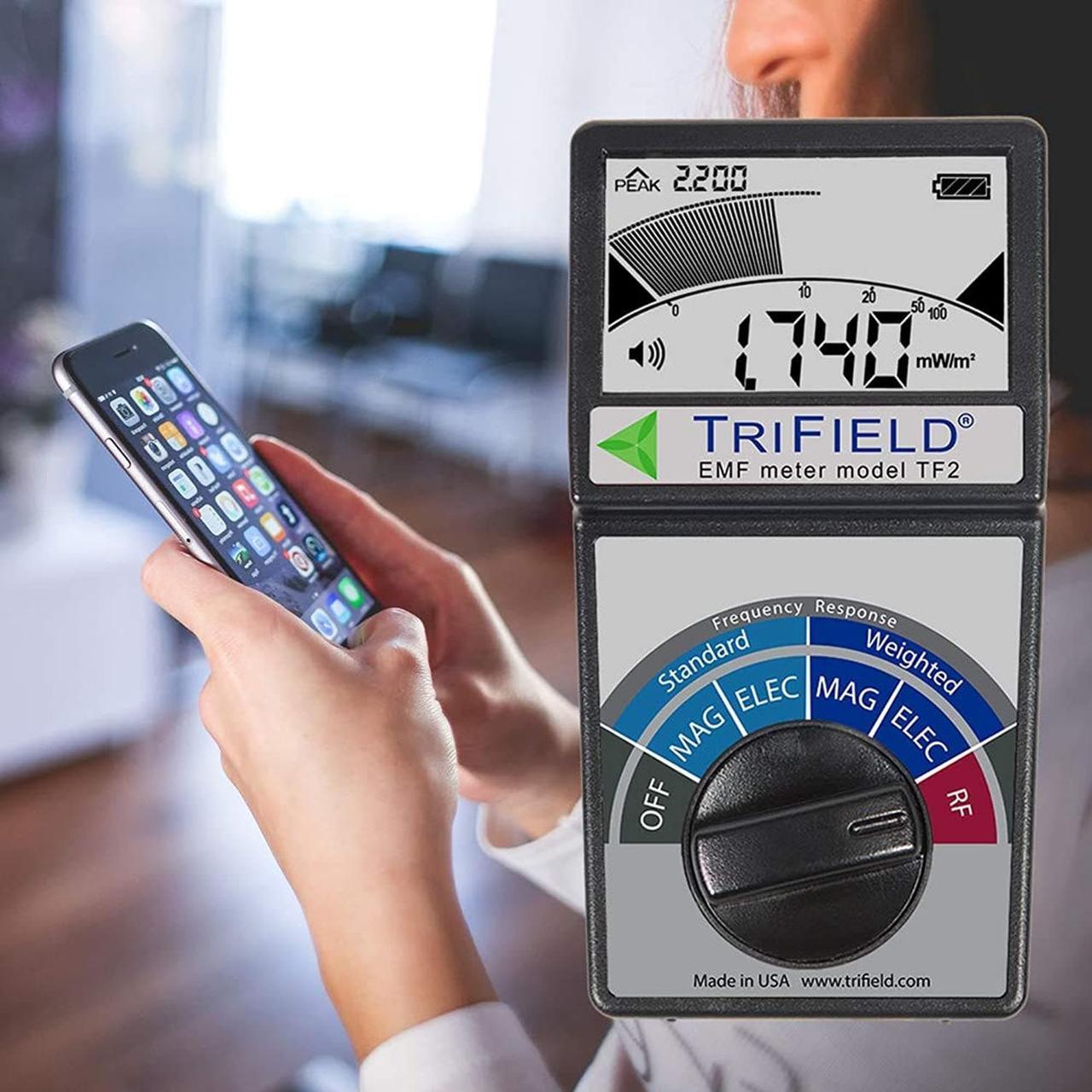 Alt view image 5 of 5 - Electric Field, Radio Frequency (RF) Field, Magnetic Field Strength Meter by Trifield – EMF Meter Model TF2 – Detect 3 Types of Electromagnetic Radiation with 1 Device – Made in USA by AlphaLab, Inc.