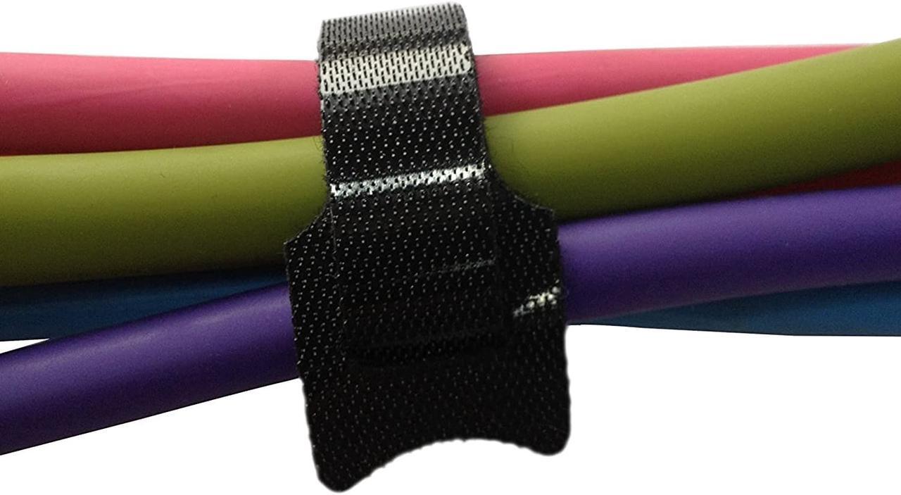 Alt view image 6 of 7 - 60 PCS Black Cable Management Ties,Viaky 6" Inches (15cm) Reusable Self-Gripping Cord Straps Fastening Microfiber Cloth Hook and Loop Cord Ties, Organize Wires, Cord Organizer for Desks and Workshop