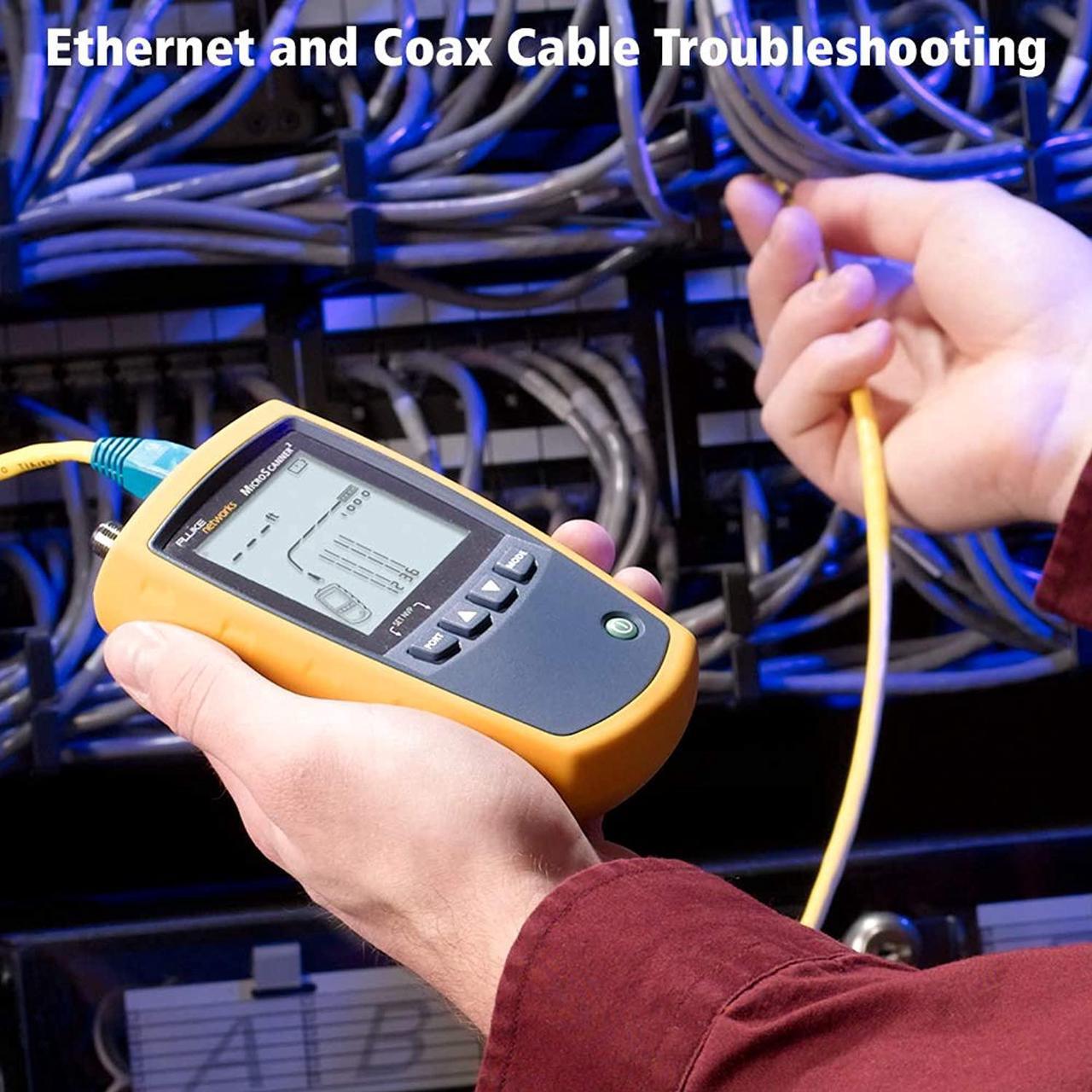 Alt view image 4 of 7 - Fluke Networks MS2-100 MicroScanner2 Copper Cable Verifier with Built-In IntelliTone Toning, Troubleshoots RJ11, RJ45, Coax, Tests 10/100/1000Base-T, and VoiP