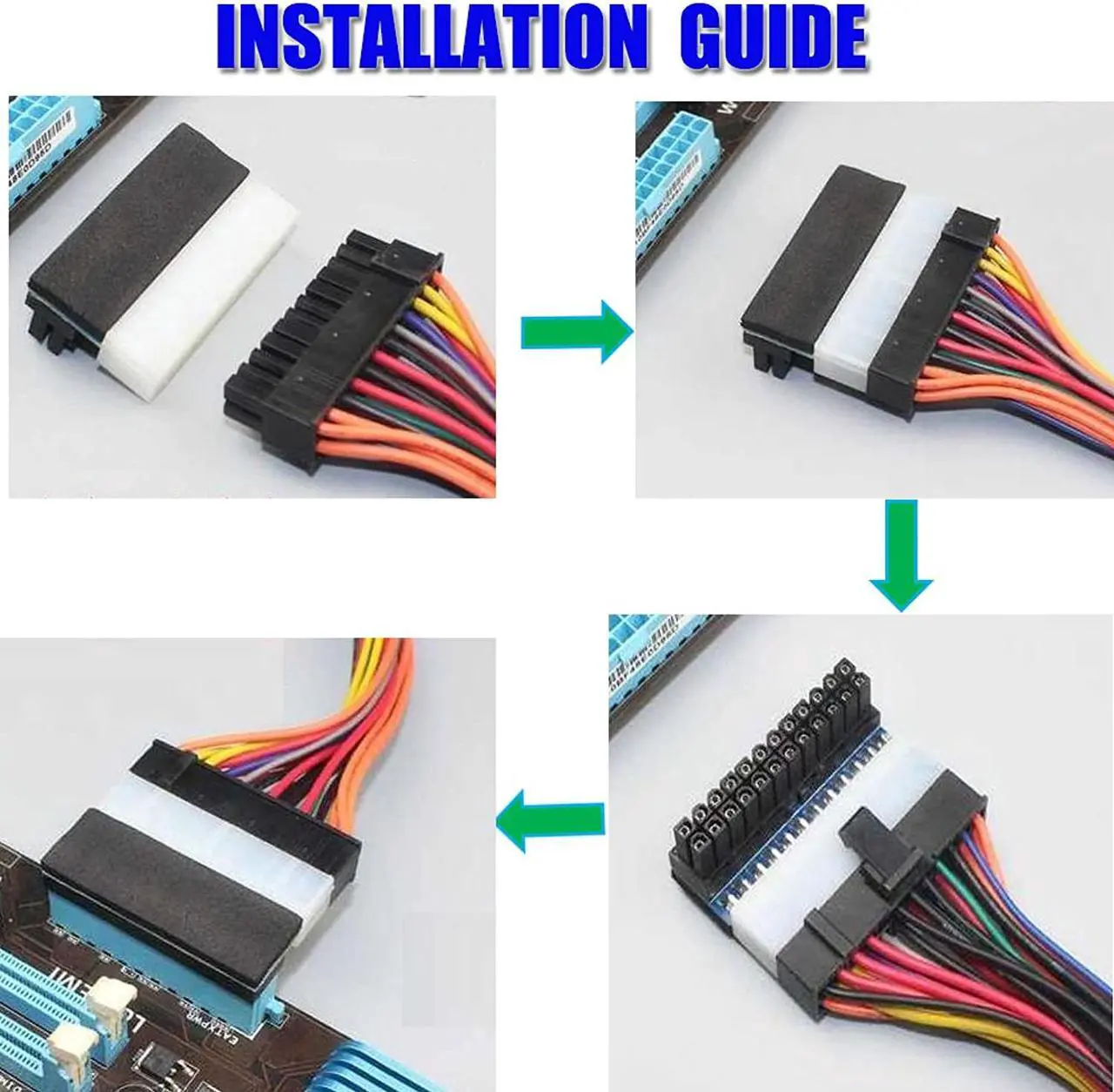 Alt view image 5 of 7 - 24Pin Right Angle ATX 24Pin Female to 24pin Male Right Angle Adapter for Desktop PC Power Supply ATX 24 pin 90 Adapter ATX 24 pin Cable