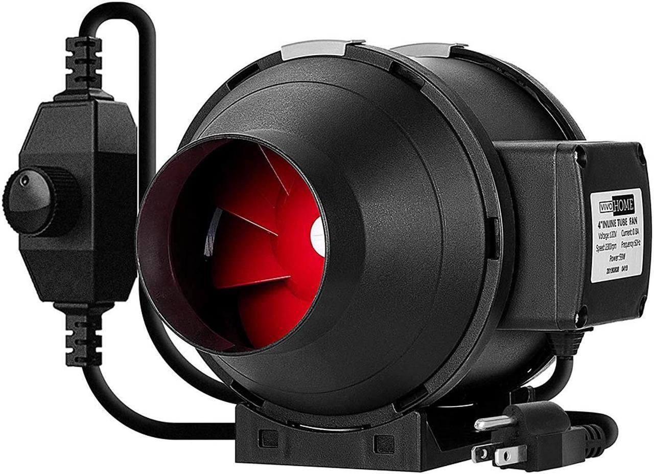 Main image of VIVOHOME 4 Inch 188 CFM Black Round Exhaust Inline Duct Fan with Variable Speed Controller for Indoor Garden Ventilation