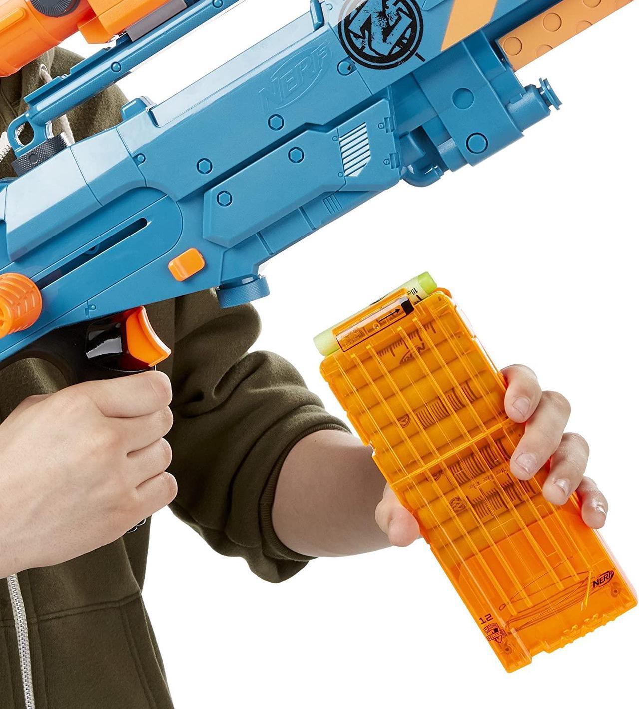 Alt view image 5 of 7 - NERF Zombie Strike ZED Squad Longshot CS-12 Blaster
