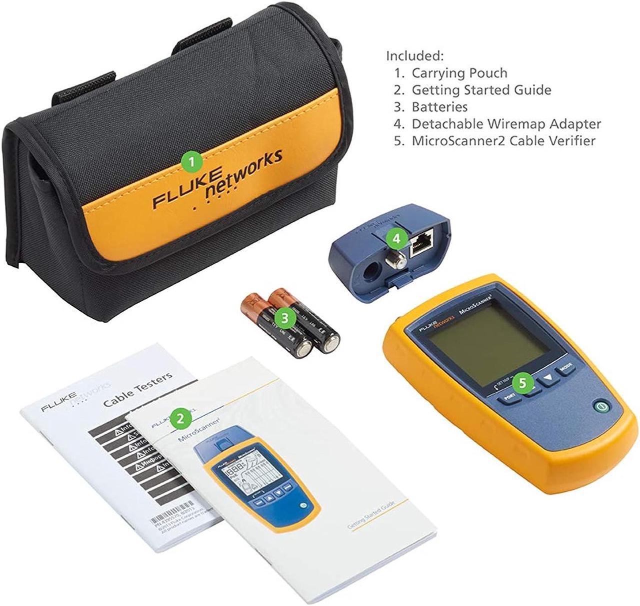 Alt view image 3 of 7 - Fluke Networks MS2-100 MicroScanner2 Copper Cable Verifier with Built-In IntelliTone Toning, Troubleshoots RJ11, RJ45, Coax, Tests 10/100/1000Base-T, and VoiP