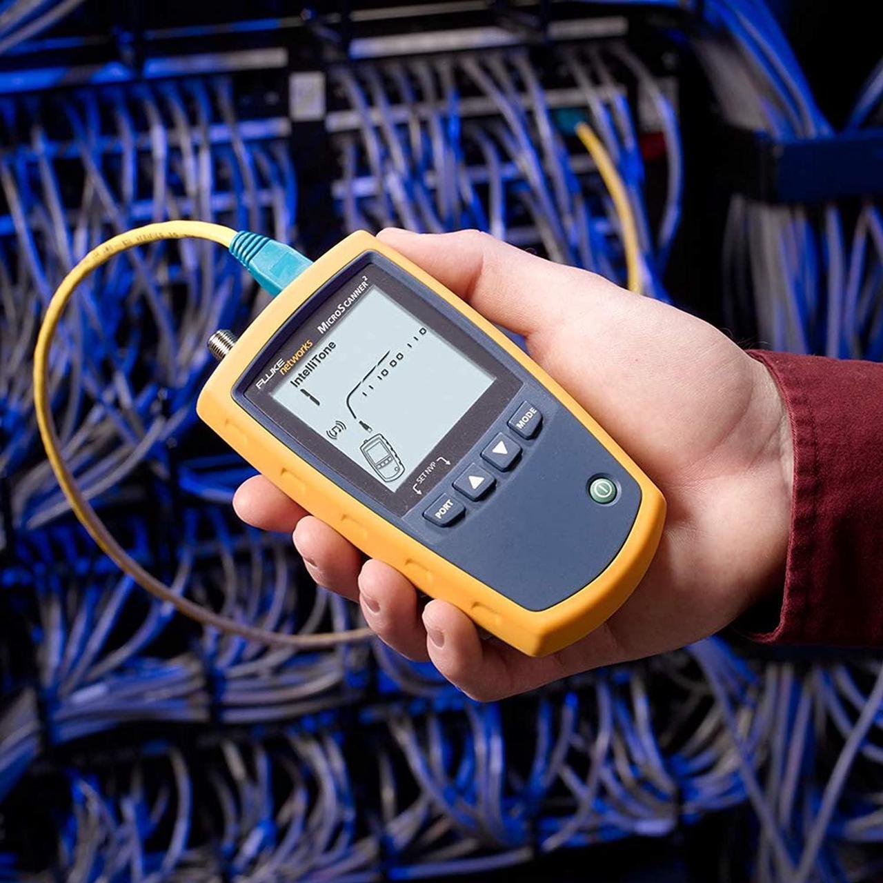 Alt view image 7 of 7 - Fluke Networks MS2-100 MicroScanner2 Copper Cable Verifier with Built-In IntelliTone Toning, Troubleshoots RJ11, RJ45, Coax, Tests 10/100/1000Base-T, and VoiP