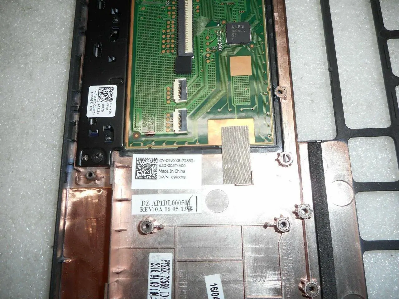 Alt view image 6 of 7 - Genuine Dell Latitude E7470 Palmrest Touchpad  9VXX8  AP1DL000501 , HUF06