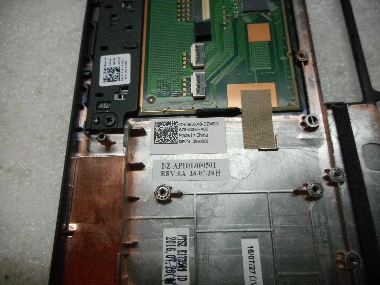 Alt view image 3 of 7 - Genuine Dell Latitude E7470 Palmrest Touchpad  9VXX8  AP1DL000501 , HUF06