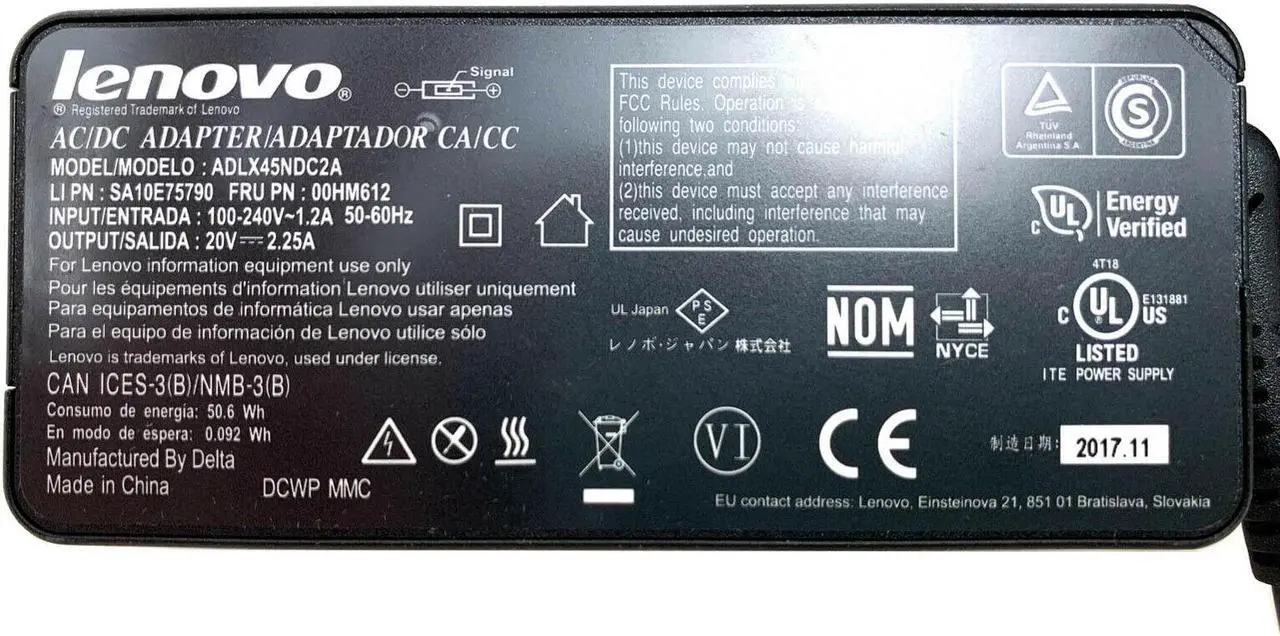 Alt view image 6 of 6 - Lenovo 36200246 36200247 AC Adapter Brick Charger 20V 2.25A 45W Genuine  w/PC