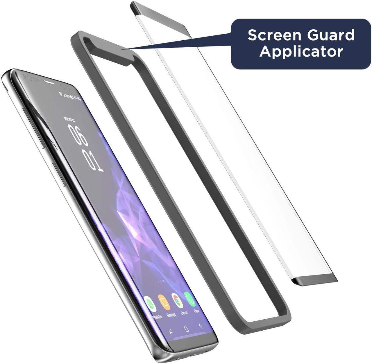 Alt view image 6 of 6 - Samsung Galaxy S9 Plus Tempered Glass Screen Protector - Curved MagGlass (SR90 Scratch-Proof/Shatterproof) Full Lens & Sensor Coverage Screen Guard (Includes Easy-on applicator)