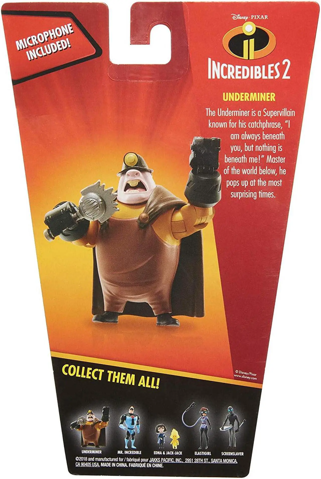 Alt view image 7 of 7 - The Incredibles 2 Underminer 4-Inch Action Figure with Accessory