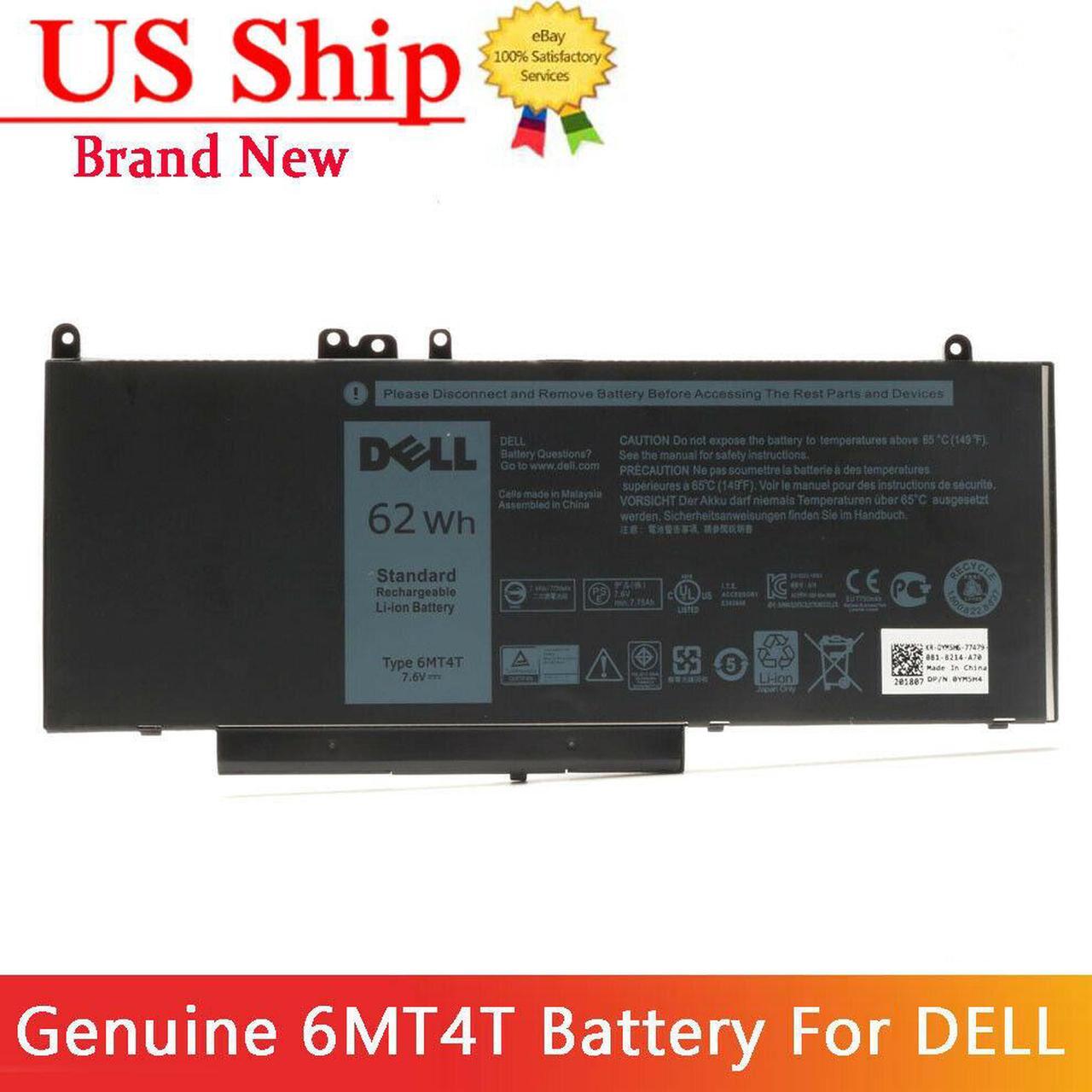 Alt view image 11 of 20 - Dell Latitude E5470 E5570 Precision 3510 4-cell 62Wh OEM Original Battery 6MT4T
