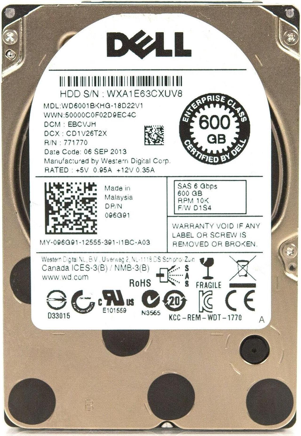 Alt view image 5 of 12 - DELL 96G91 600Gb 10000Rpm 32Mb Buffer Sas6Gbits 2.5Inch Form Factor Hard Drive With Trayfor Poweredge Server.