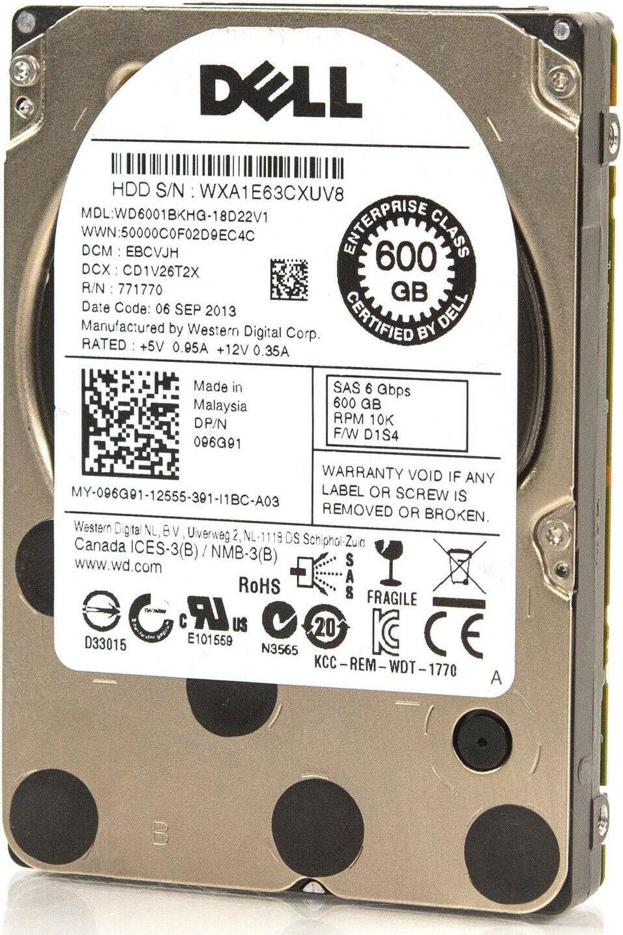 Alt view image 4 of 12 - DELL 96G91 600Gb 10000Rpm 32Mb Buffer Sas6Gbits 2.5Inch Form Factor Hard Drive With Trayfor Poweredge Server.