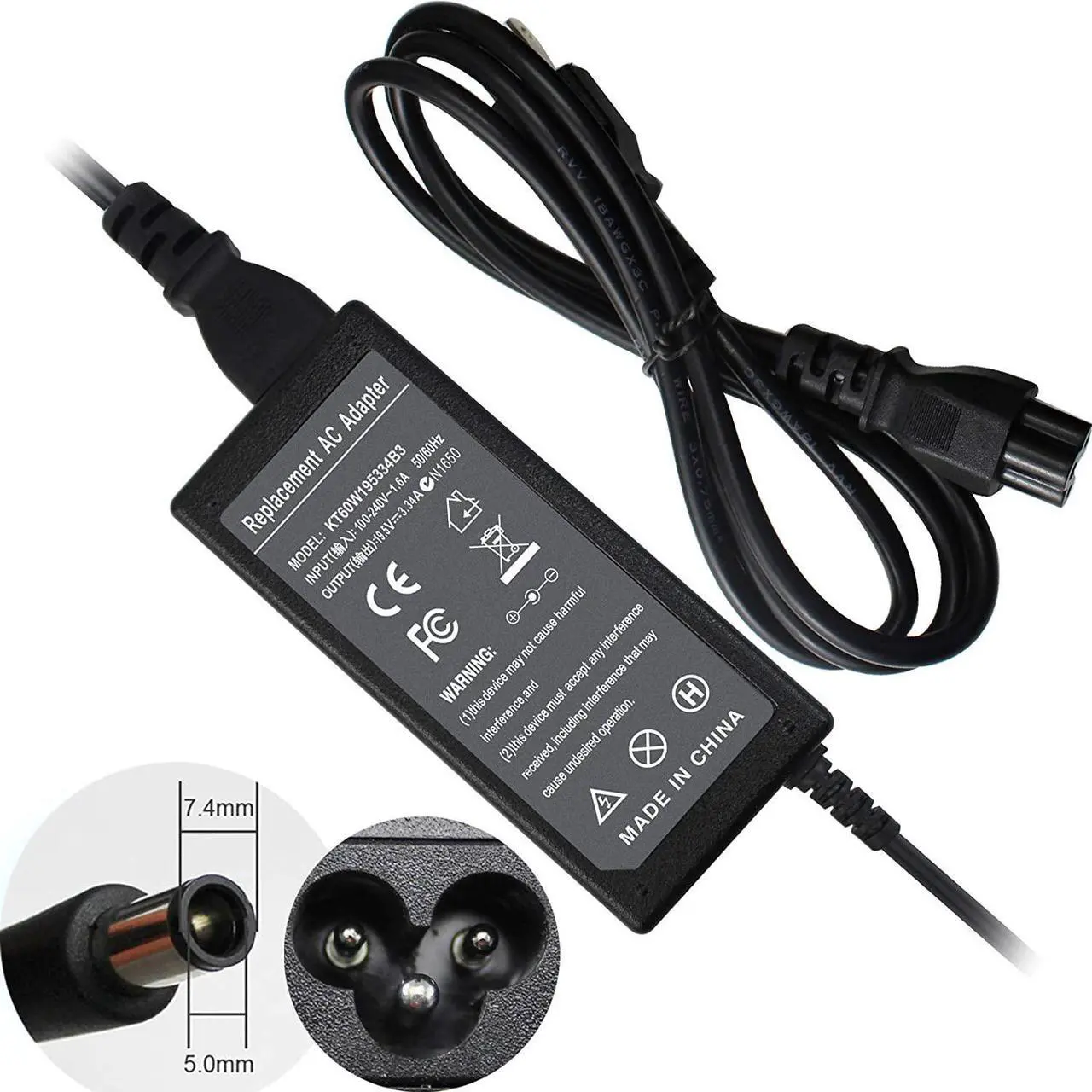 Alt view image 3 of 7 - LNOCCIY 19.5V 3.34A 65W PA-12 AC Adapter Charger for Dell Inspiron M5030 M5110 N4010 N4020 N4030 N5010 N5110 N5030 N5040 N5050 1564 3520 3521 3537 7537 Power Supply Cord