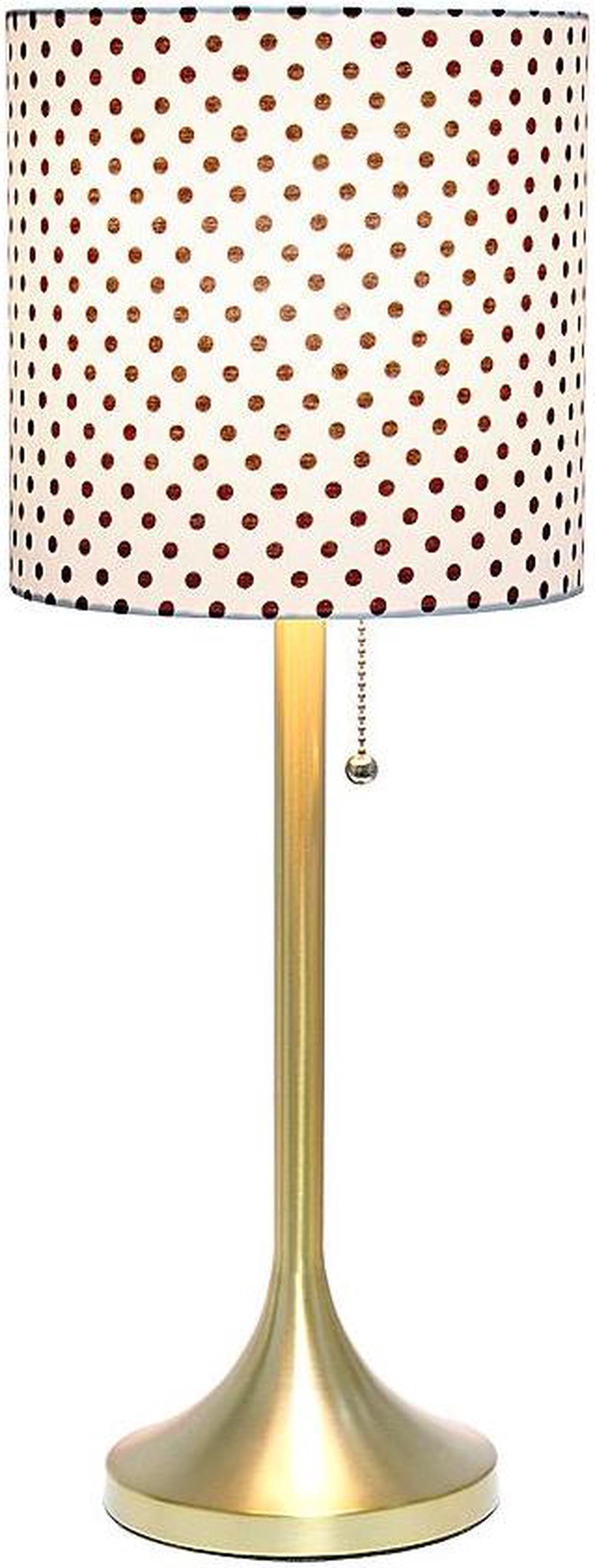Alt view image 14 of 20 - Simple Designs Gold Tapered Table Lamp with Polka Dot Fabric Drum Shade