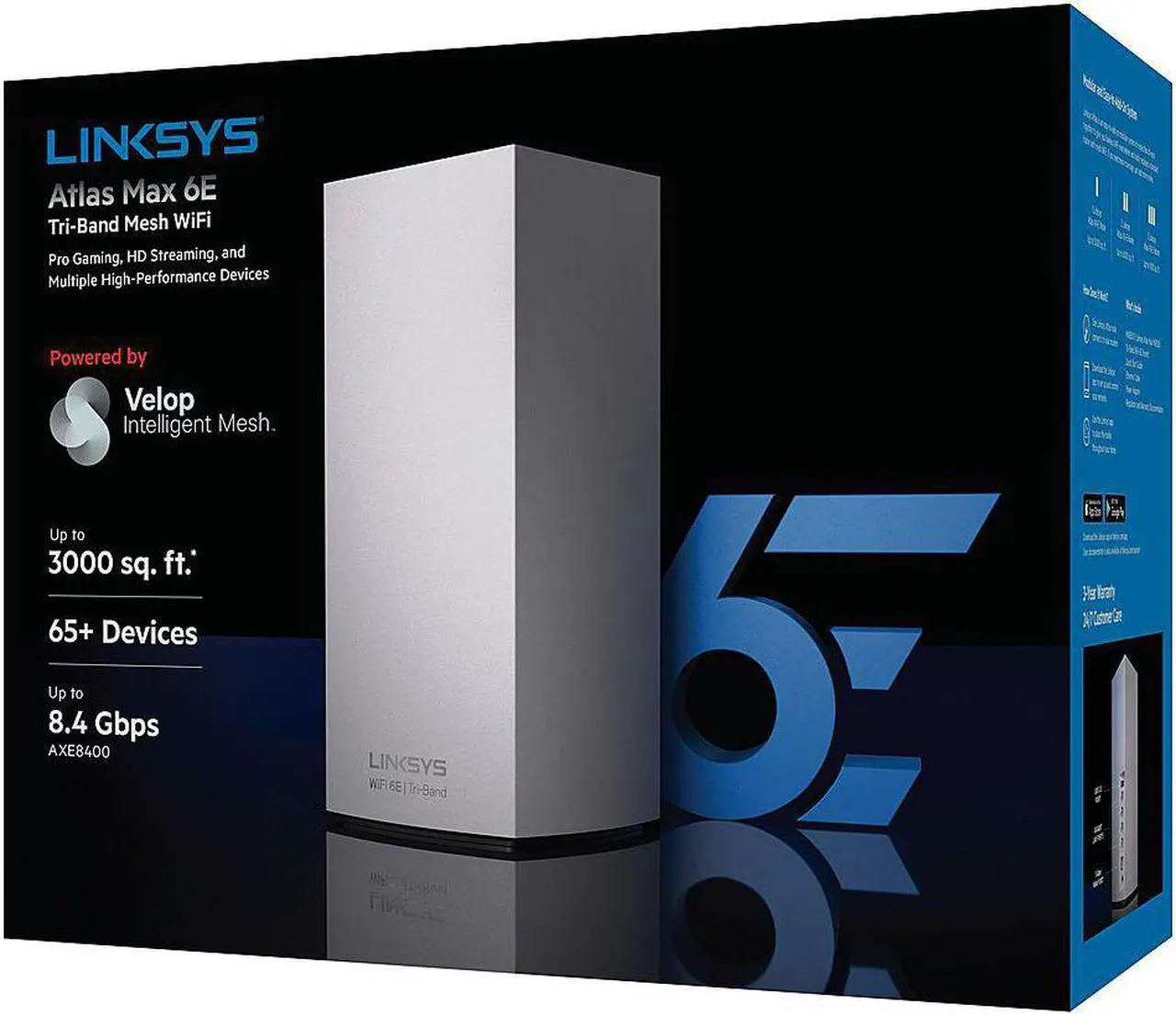 Alt view image 4 of 6 - Linksys Atlas Max 6E Wi-Fi 6 IEEE 802.11ax Ethernet Wireless Router