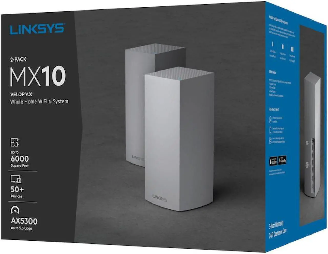 Alt view image 10 of 20 - Linksys Velop MX10 IEEE 802.11ax Ethernet Wireless Router MX10600