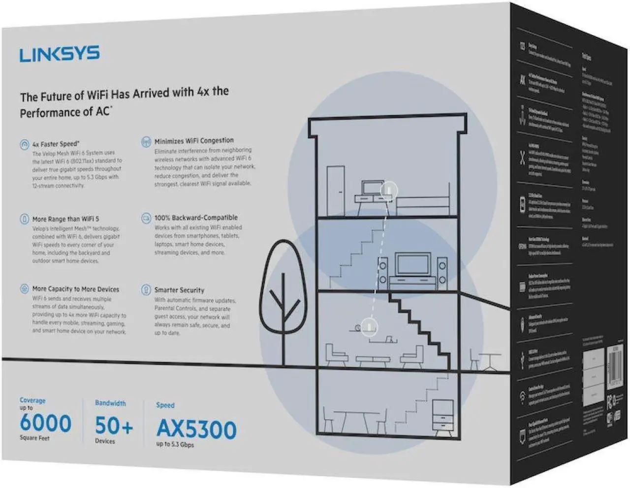 Alt view image 11 of 20 - Linksys Velop MX10 IEEE 802.11ax Ethernet Wireless Router MX10600
