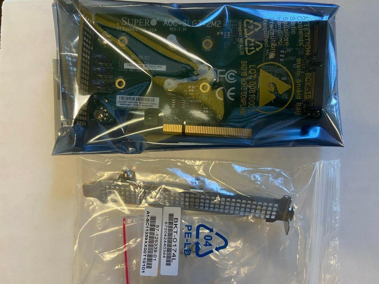 Alt view image 9 of 14 - Supermicro AOC-SLG3-2M2 PCIe Add-On Card for up to two NVMe SSDs - Bulk