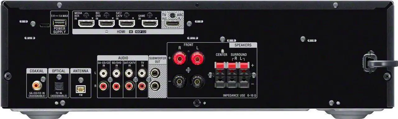 Alt view image 19 of 20 - Sony STRDH590 5.2 Channel Surround Sound Home Theater Receiver: 4K HDR AV Receiver with Bluetooth,Black