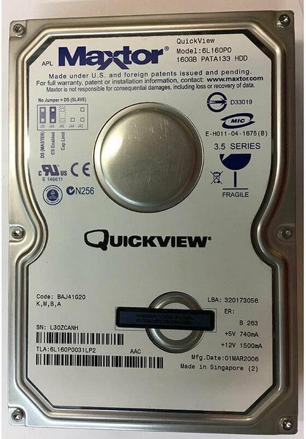 Main image of Maxtor 160GB, 7200RPM, IDE - 6L160P0031LP2