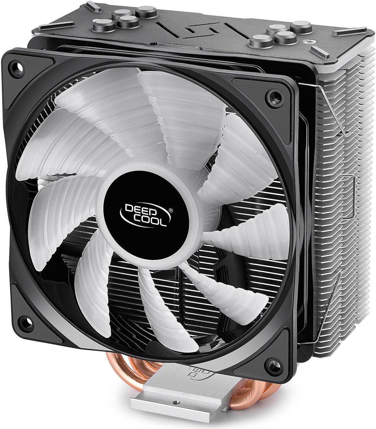 Alt view image 6 of 10 - DEEPCOOL GAMMAXX GT, Black Top Cover, CPU Air Cooler, Motherboard Sync, RGB Top Cover and Fan, Cable or Motherboard Control Supported, 4 Heatpipes, 120mm RGB Fan, Universal Socket Solution