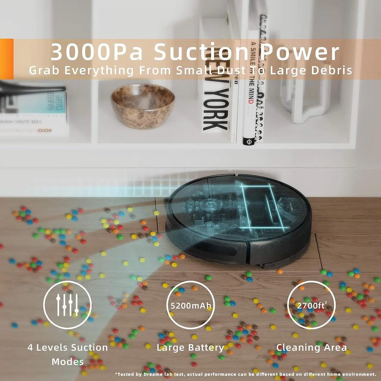 Alt view image 2 of 5 - MOVA Z500 Robot Vacuum and Mop, Smart Navigation Robot Vacuum Cleaner - BLACK