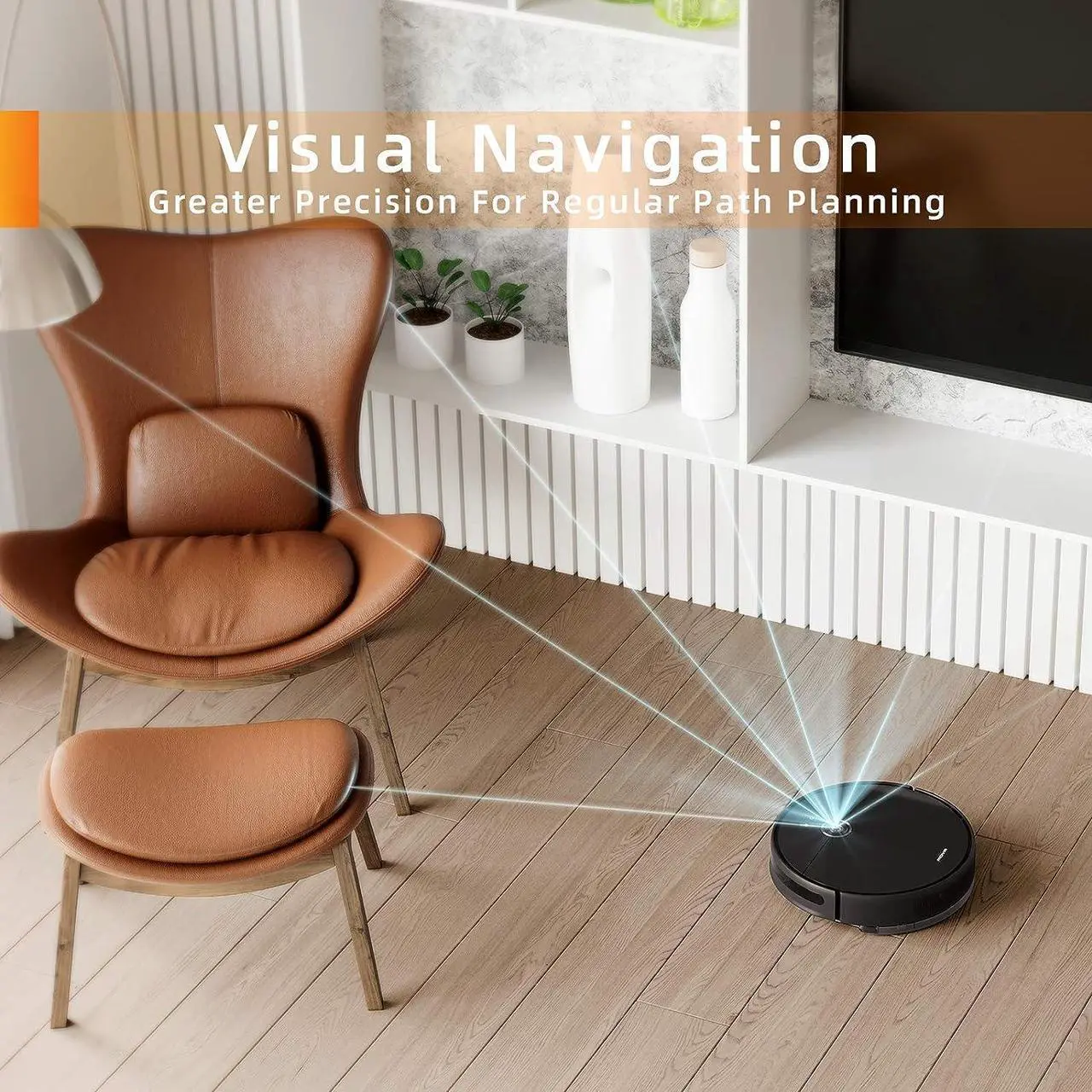 Alt view image 4 of 5 - MOVA Z500 Robot Vacuum and Mop, Smart Navigation Robot Vacuum Cleaner - BLACK