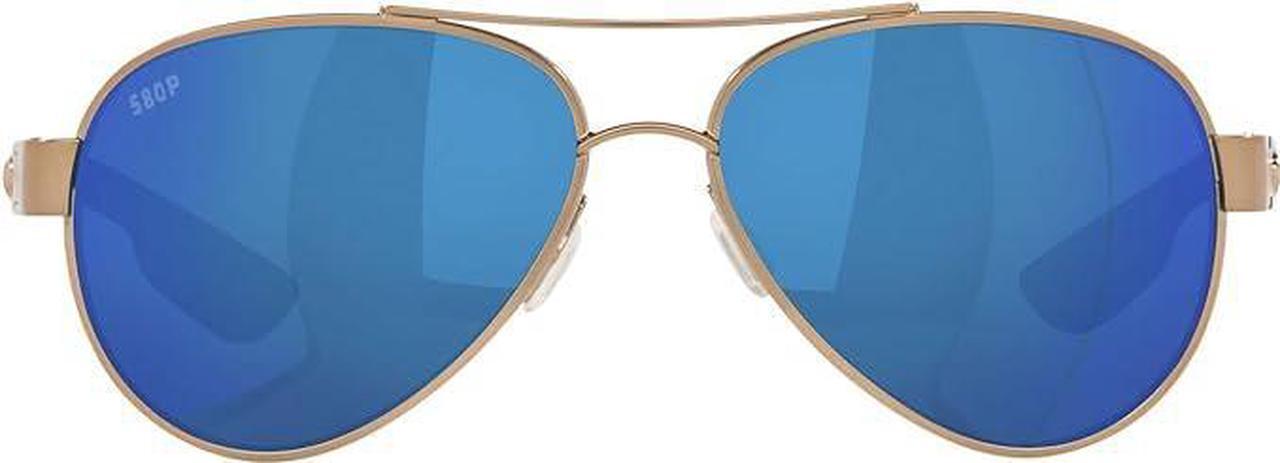 Main image of Costa Del Mar Women's Loreto Aviator Sunglasses 56mm Golden Pearl/Polarized Blue